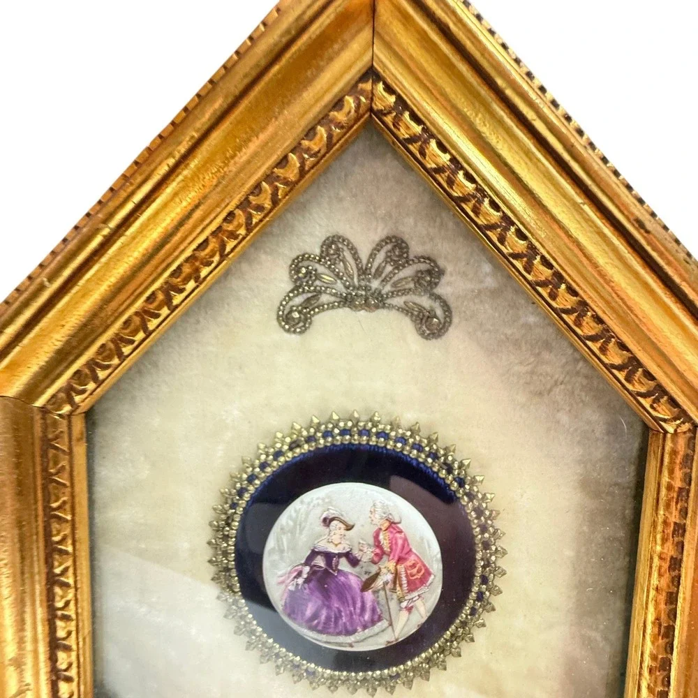 Unbranded Shadow Box Wall Art Unisex OS Gold Excellent Courting Scene